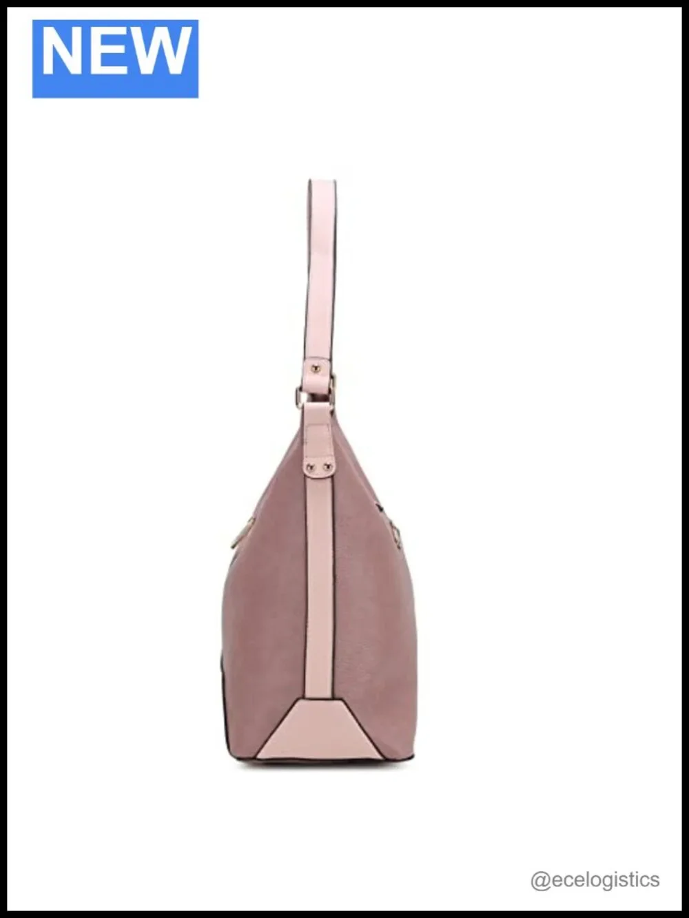 Vegan Leather Hobo Bag & Wristlet Wallet Set Gold Hardware